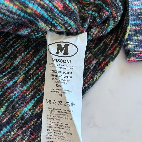 M Missoni Collection patterned intarsia-knit wool blend Sky sweater size 38/ US2 - Picture 11 of 14